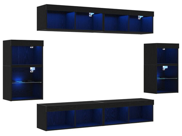 Lebegő polc 2 db Fekete tölgy 40x28,5x40 cm MDF