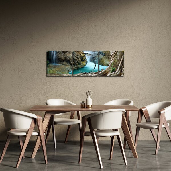 Kép - Folyó vízesésekkel (órával) (90x30 cm)