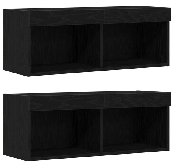 Lebegő polc 2 db Fekete tölgy 40x28,5x40 cm MDF