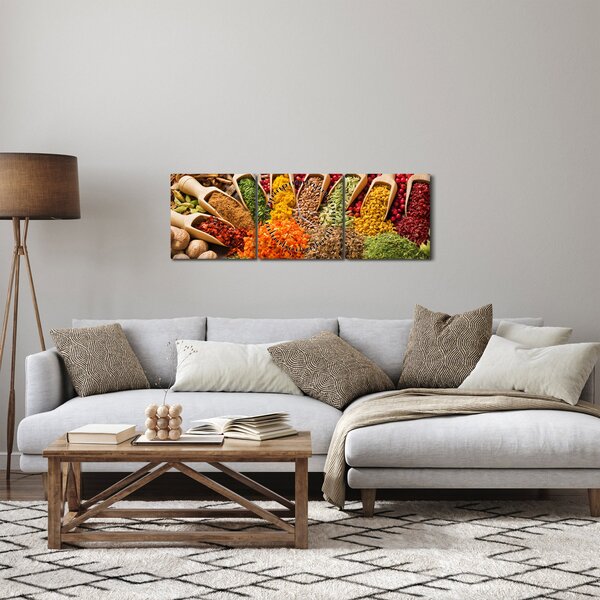 Kép - Fűszerek a világ minden tájáról (órával) (90x30 cm)