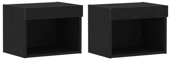 Lebegő polc 2 db Fekete tölgy 40x28,5x40 cm MDF