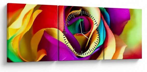 Kép - Színes rózsa (órával) (90x30 cm)
