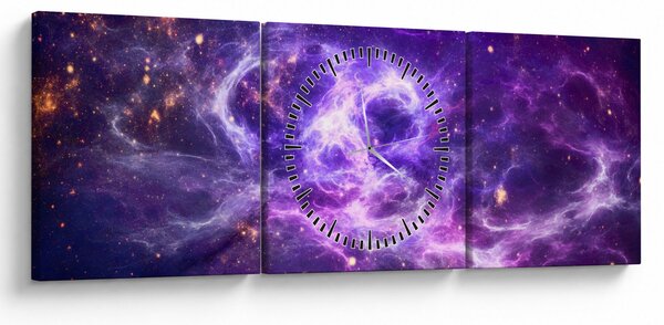 Kép - Lila Univerzum (órával) (90x30 cm)