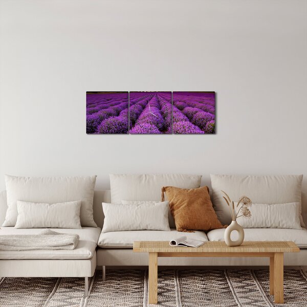 Kép - Levendula mező (órával) (90x30 cm)