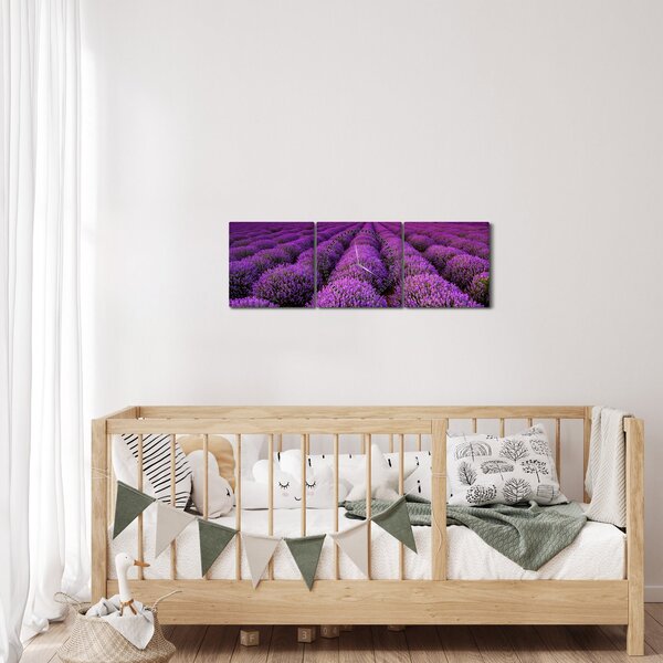 Kép - Levendula mező (órával) (90x30 cm)