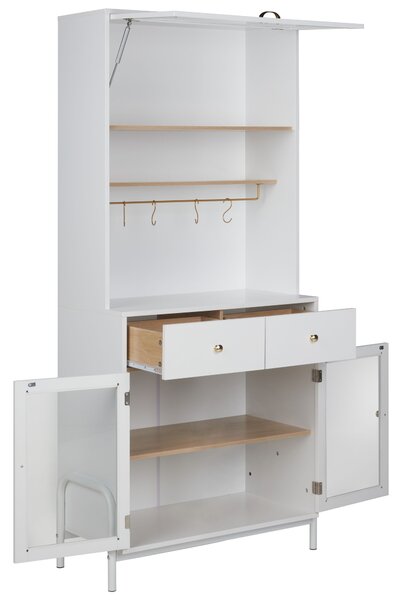 Üveges vitrin PARLIN 82 cm Fehér