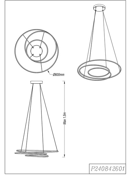 Zephyra LED egyágú függesztett lámpa