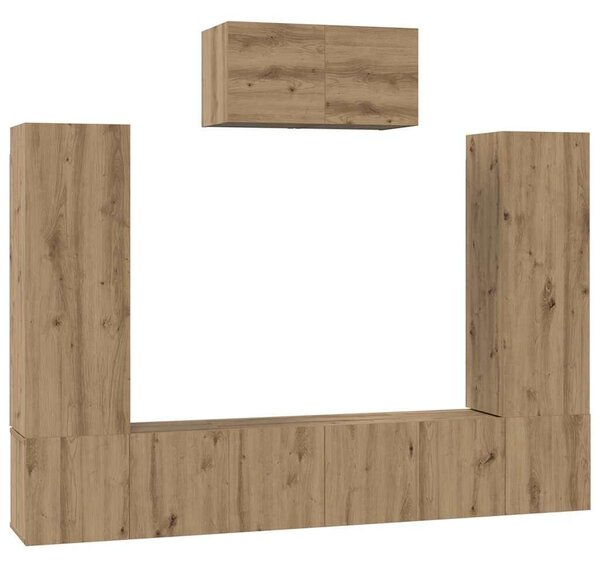 TV szekrény garnitúra 7 pcs kézműves tölgy 180 x 30 x 120 cm