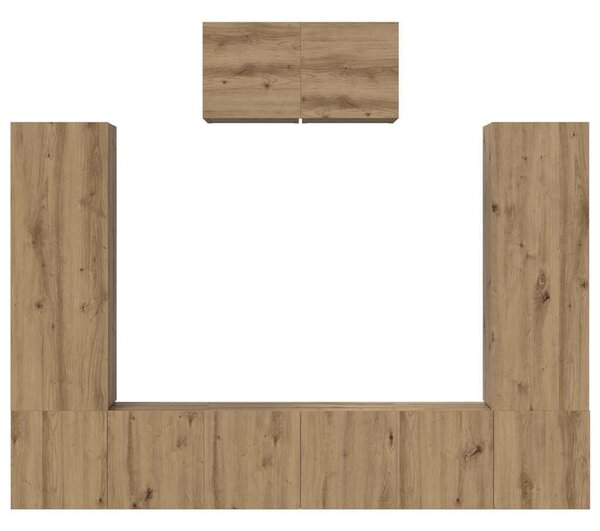 TV szekrény garnitúra 7 pcs kézműves tölgy 180 x 30 x 120 cm