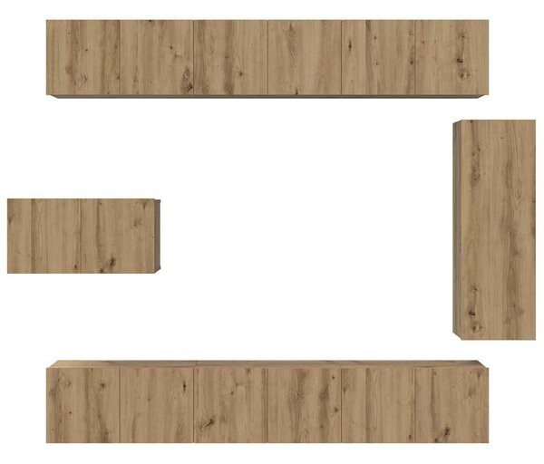 TV szekrény garnitúra 8 pcs kézműves tölgy 30.5 x 30 x 90 cm