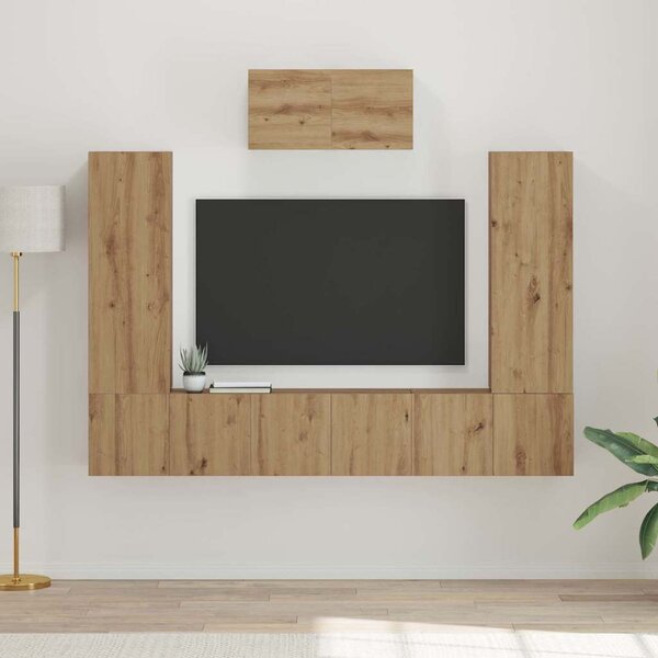 TV szekrény garnitúra 7 pcs kézműves tölgy 180 x 30 x 120 cm