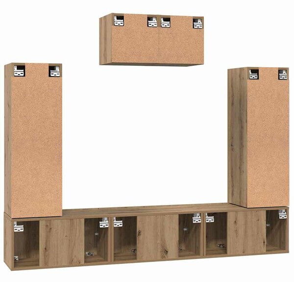 TV szekrény garnitúra 7 pcs kézműves tölgy 180 x 30 x 120 cm