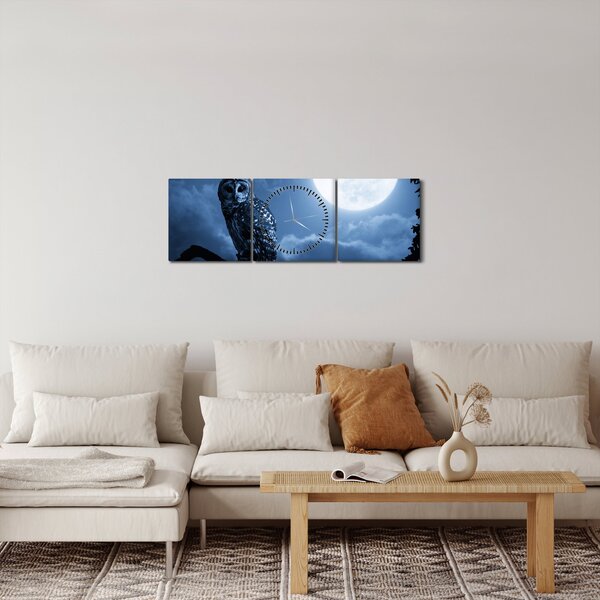 Kép - Éjszakai bagoly (órával) (90x30 cm)