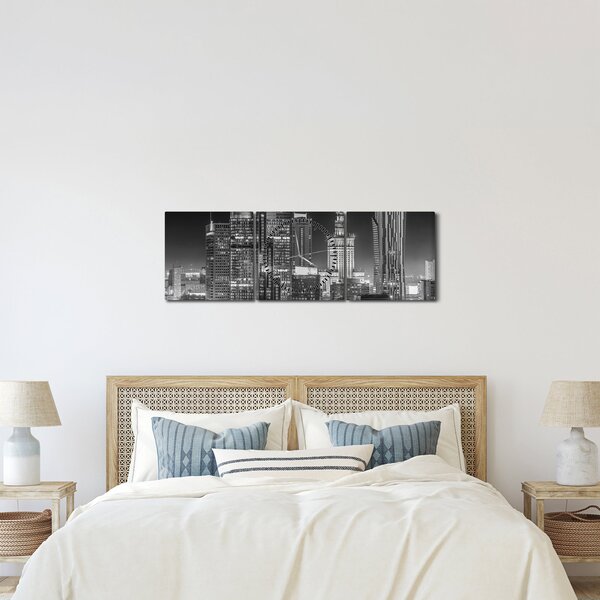 Kép - Fekete-fehér New York (órával) (90x30 cm)
