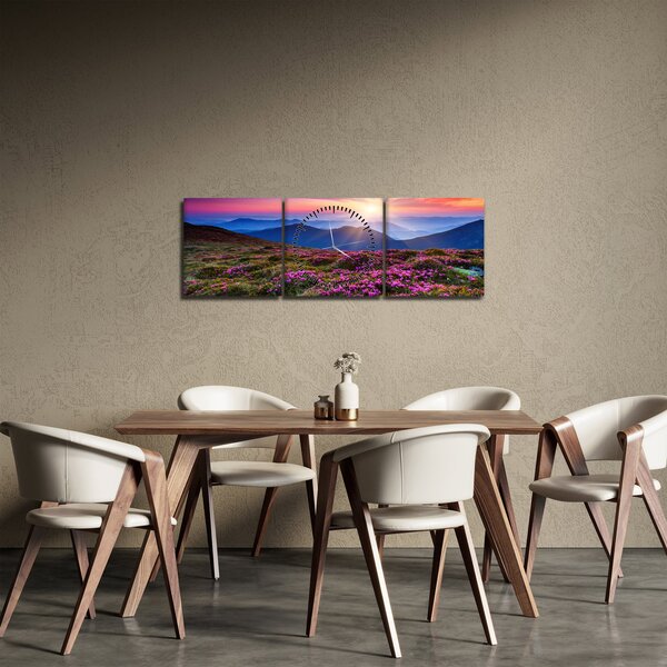 Kép - Hegyi virágzó táj (órával) (90x30 cm)