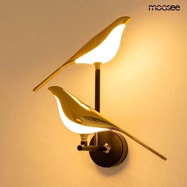 Moosee Bird Twin Arany-Fehér LED Fali Lámpa