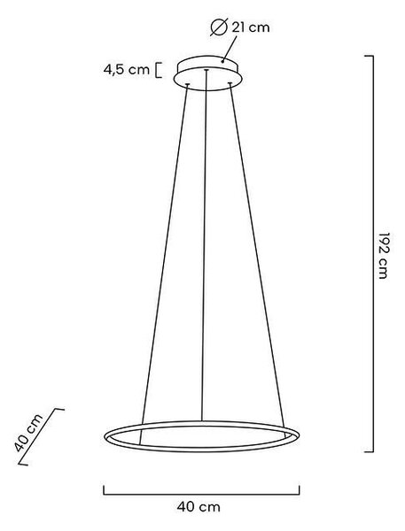 Moosee Ring Slim 40 Arany LED Függőlámpa