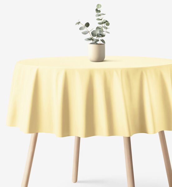 Goldea kör alakú pamut terítő - banán sárga Ø 120 cm