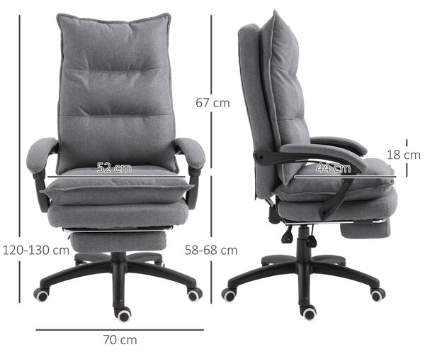 Vinsetto ergonomikus irodai szék – 6 pontos masszázs és állíthatóság, szürke