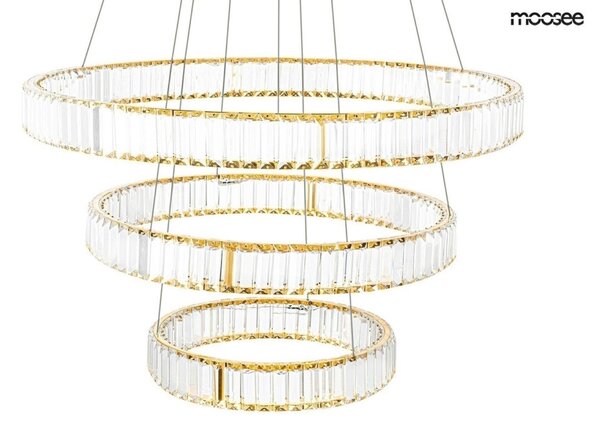 Moosee Liberty Triples Kristály Függőlámpa Arany LED