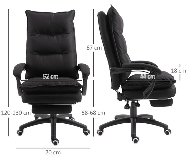 Vinsetto Irodai Szék Állítható Magassággal, 6 Masszázsponttal és Távirányítóval, 70x62x120-130 cm, Fekete
