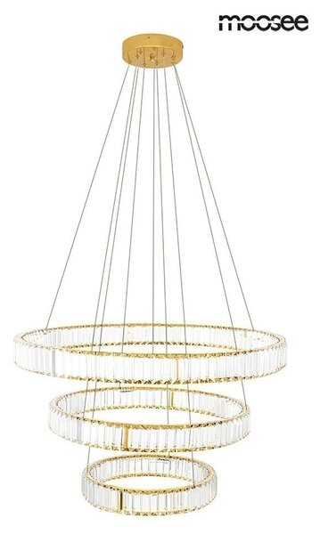 Moosee Liberty Triples Kristály Függőlámpa Arany LED