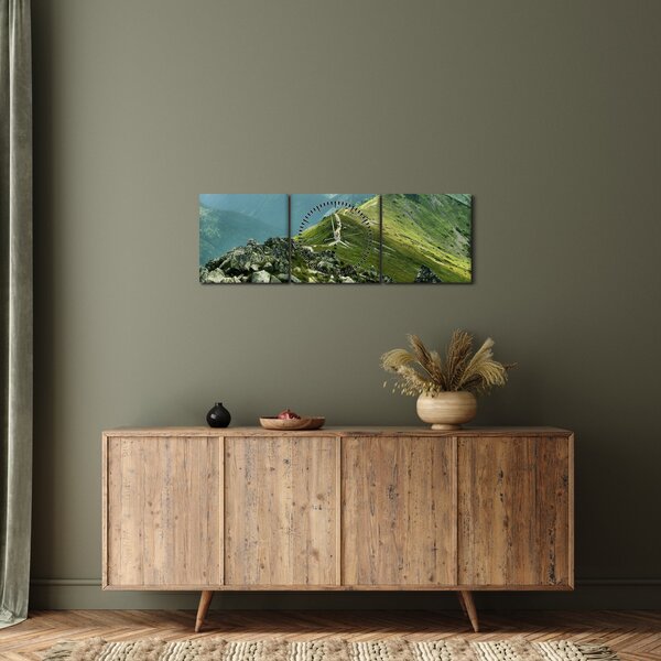 Kép - Hegyi táj (órával) (90x30 cm)