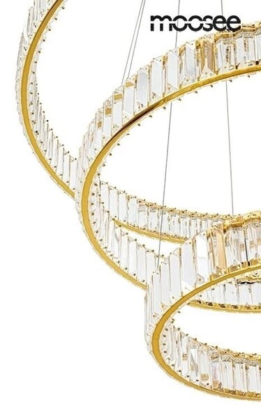 Moosee Liberty Triples Kristály Függőlámpa Arany LED
