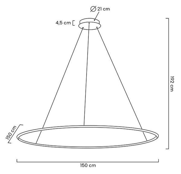 Moosee Ring Slim 150 LED Függőlámpa Arany