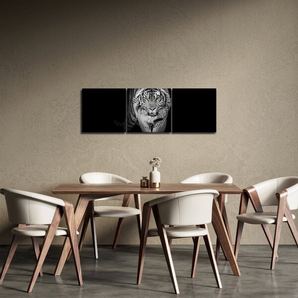 Kép - Sárga szemű tigris (órával) (90x30 cm)