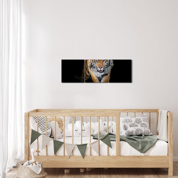 Kép - Tigris (órával) (90x30 cm)