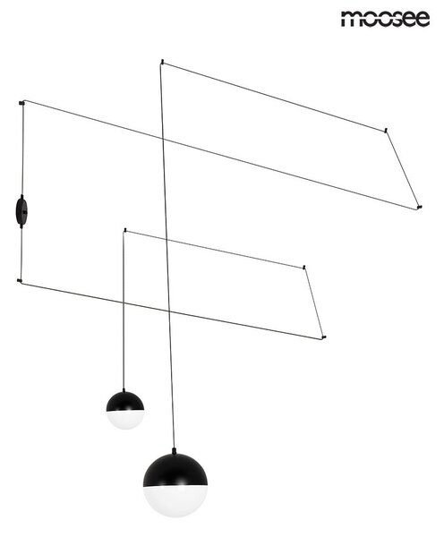 Moosee Bowl Duo Fali Lámpa Üveg Fekete Geometrikus