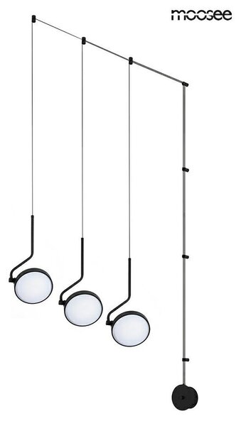 Moosee FLAT 3 Fekete Acél LED Fali Lámpa Forgatható Burákkal