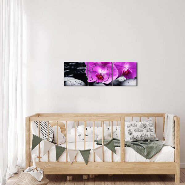 Kép - Orchideák (órával) (90x30 cm)