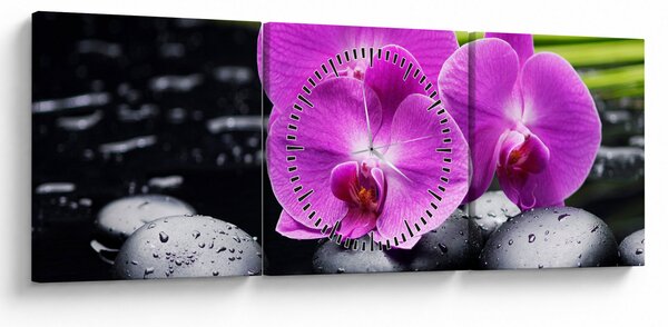 Kép - Orchideák (órával) (90x30 cm)