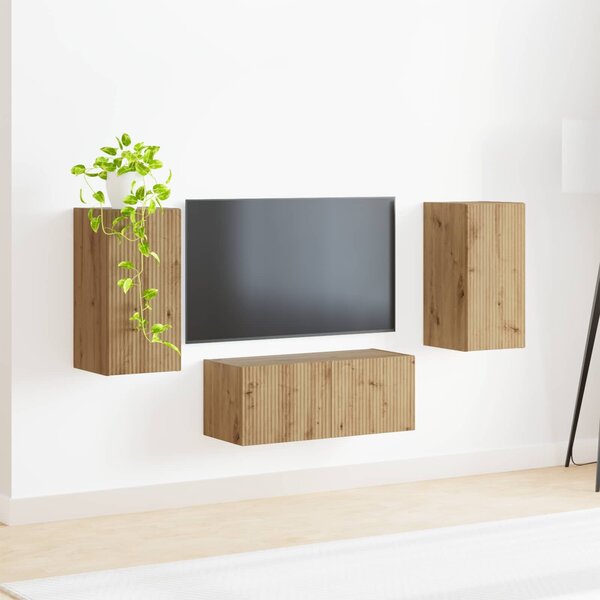 VidaXL TV szekrény garnitúra 6 db Artisan tölgy Szerelt Fa