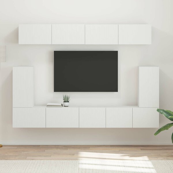 VidaXL TV szekrény garnitúra 5 db Fehér Szerelt Fa