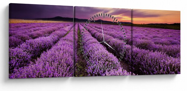 Kép - Levendulamező naplementében (órával) (90x30 cm)