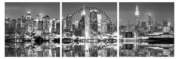 Kép - New York, fekete-fehér (órával) (90x30 cm)