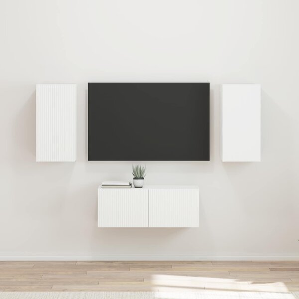 VidaXL TV szekrény garnitúra Falra szerelhető 6 pcs Fehér Faanyag