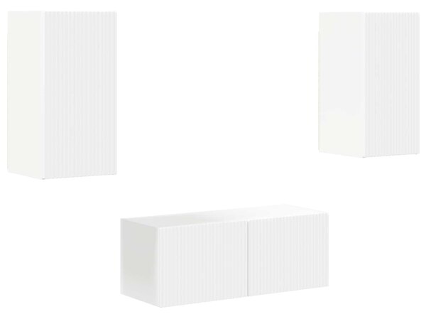VidaXL TV szekrény garnitúra Falra szerelhető 6 pcs Fehér Faanyag