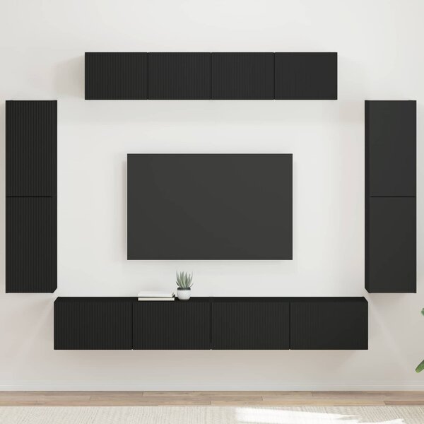 VidaXL TV szekrény 8 pcs Fekete