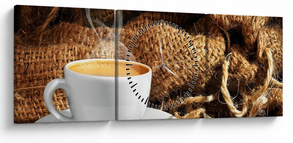 Kép - Egy csésze kávé (órával) (90x30 cm)