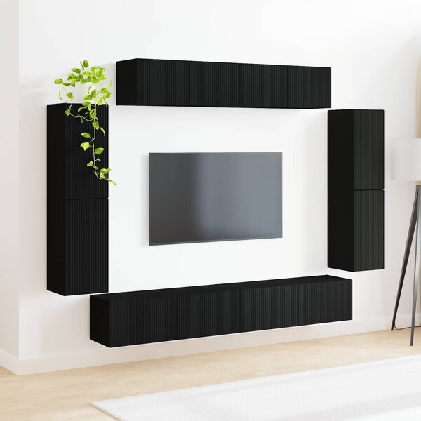 VidaXL TV szekrény 8 pcs Fekete