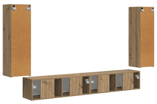 VidaXL TV falit kabinet szett 4 db Artisan tölgy Szerelt Fa