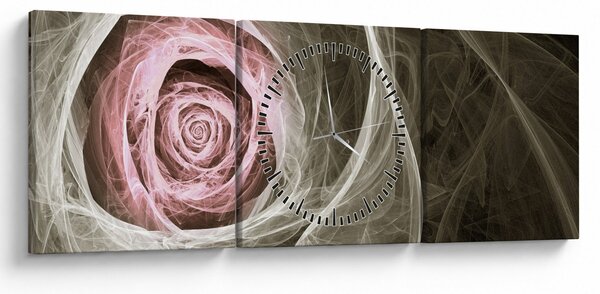 Kép - Absztrakt rózsa világos rózsaszín (órával) (90x30 cm)