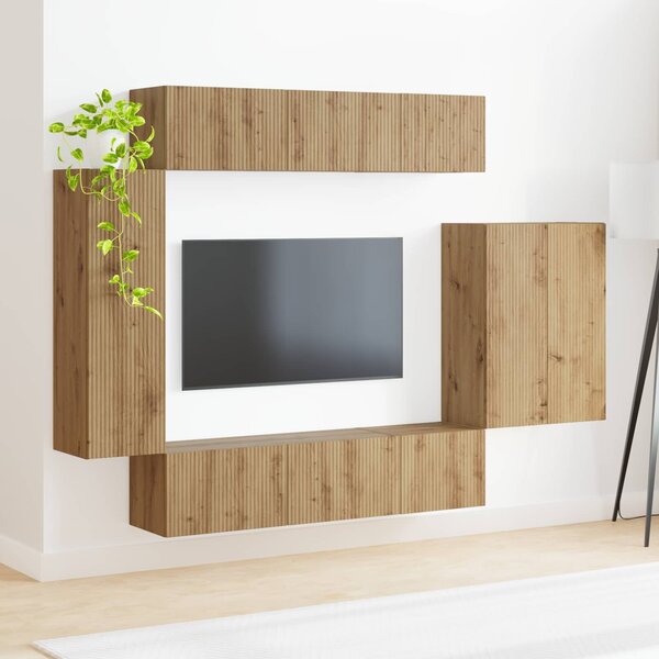 VidaXL TV falit kabinet szett 6 db Artisan tölgy