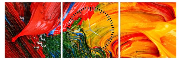Kép - Kékítő absztrakció ecsettel (órával) (90x30 cm)