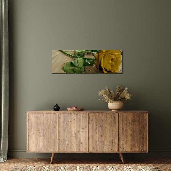 Kép - Vintage sárga rózsák (órával) (90x30 cm)