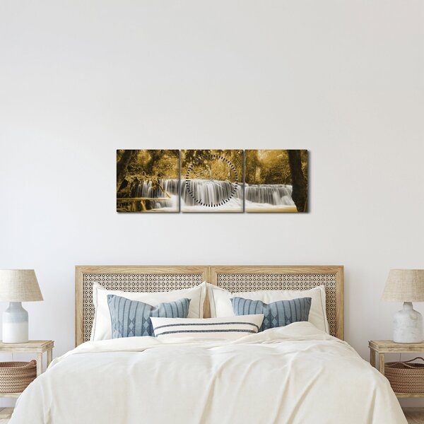 Kép - Vízesés, vintage (órával) (90x30 cm)